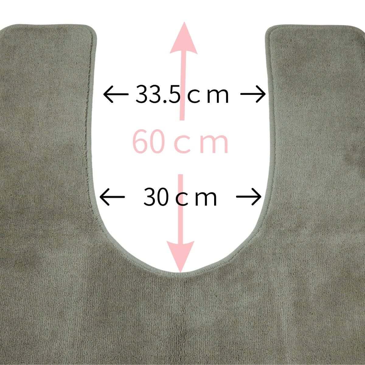 やさしい雰囲気のシルバーグレー耳長トイレマット