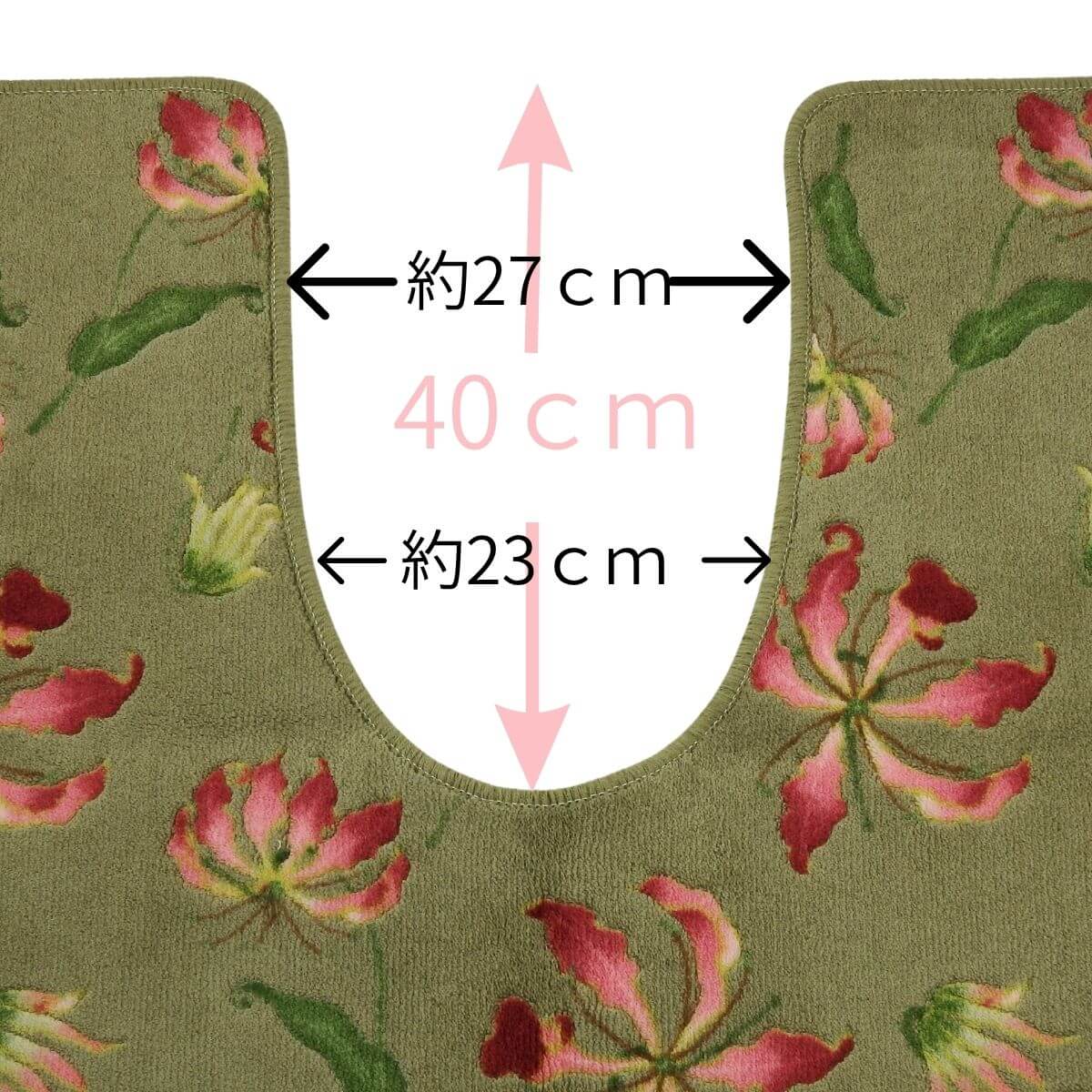 花柄の耳長ジャンボトイレマット