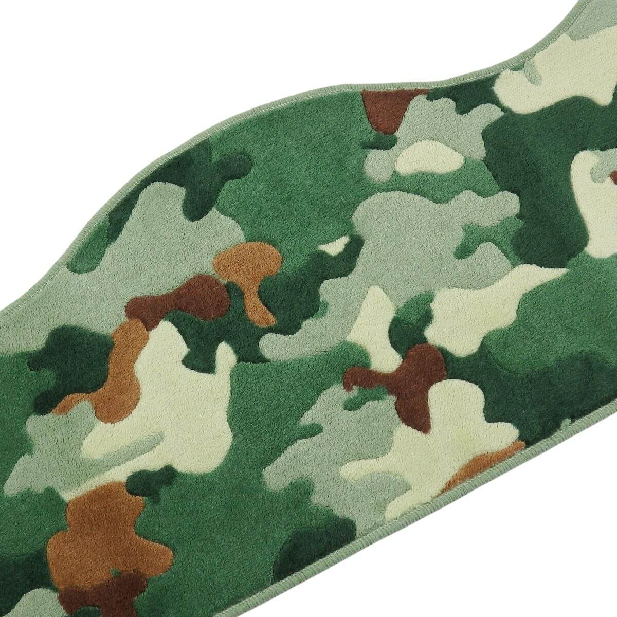 ピーナッツ型、迷彩柄の森のグリーンキッチンマット