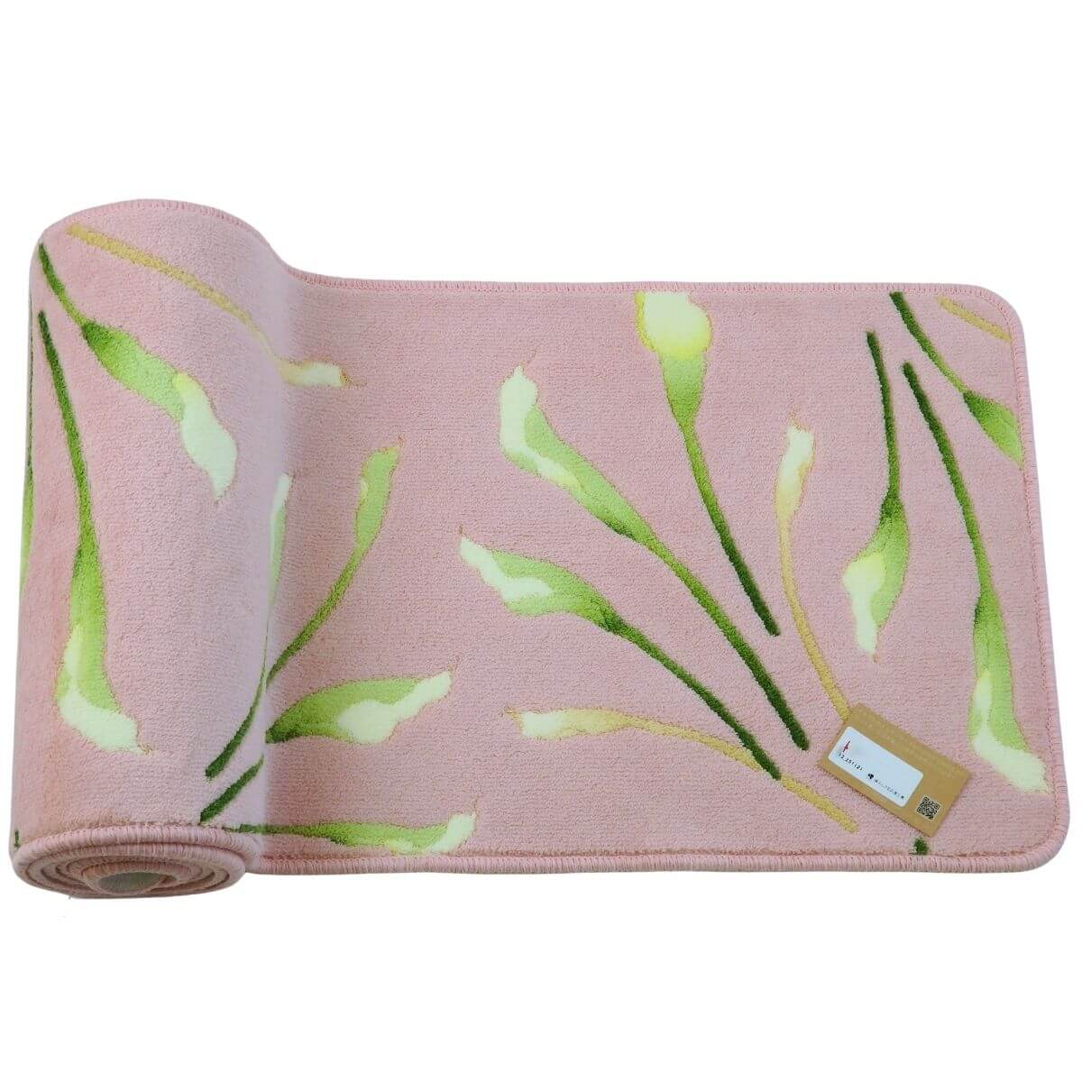 カラーの花、ピンクベースのキッチンマット