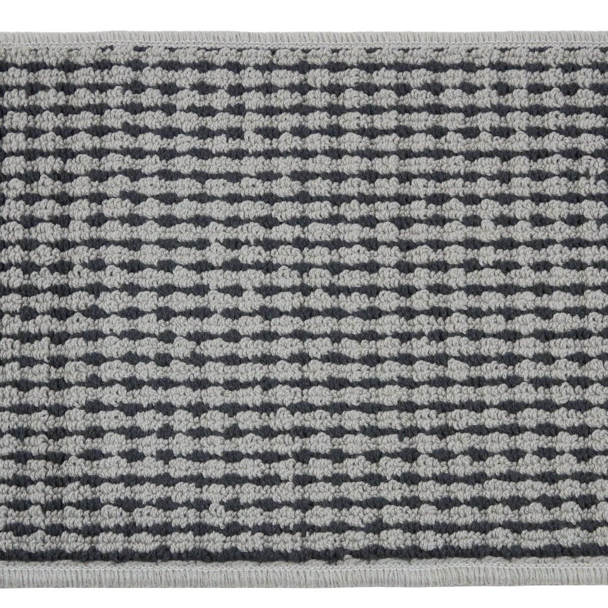 長方形、英国調チェスターグレー配色日本製キッチンマット