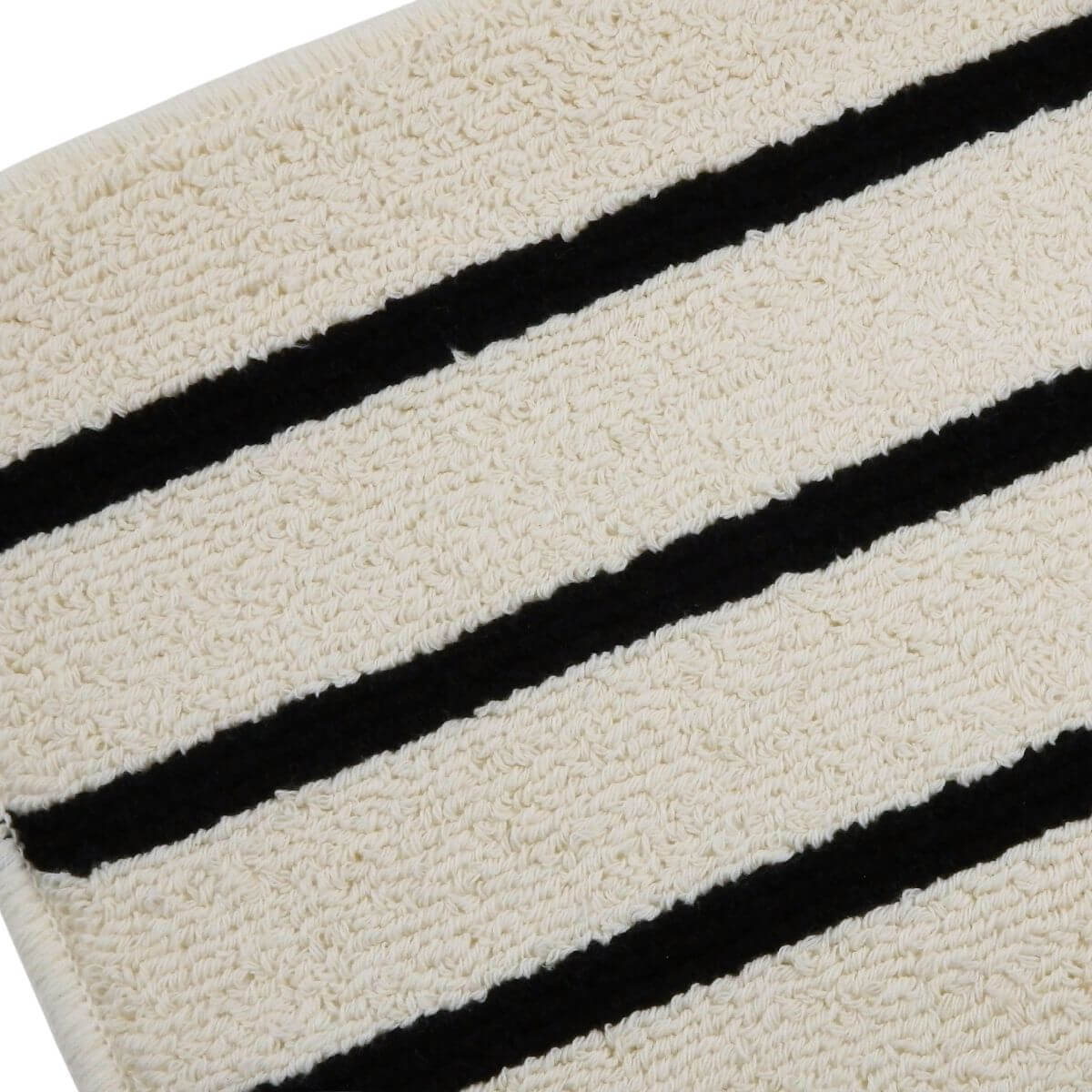 バスマット・洗面台マット、マニッシュストライプの黒