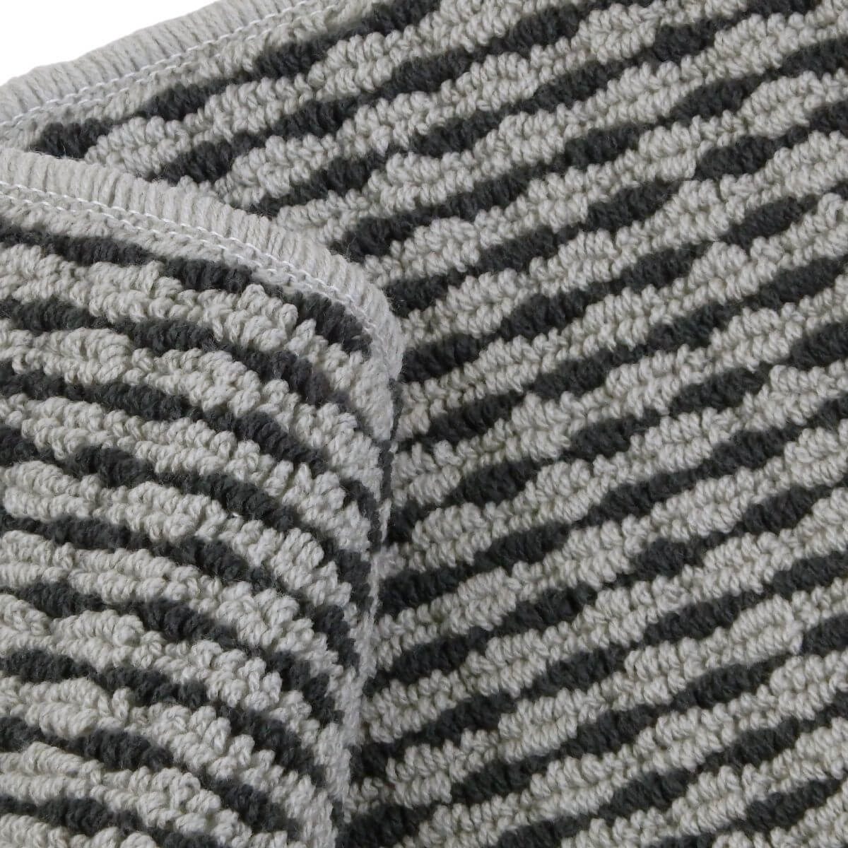 長方形、英国調チェスターグレー配色日本製キッチンマット