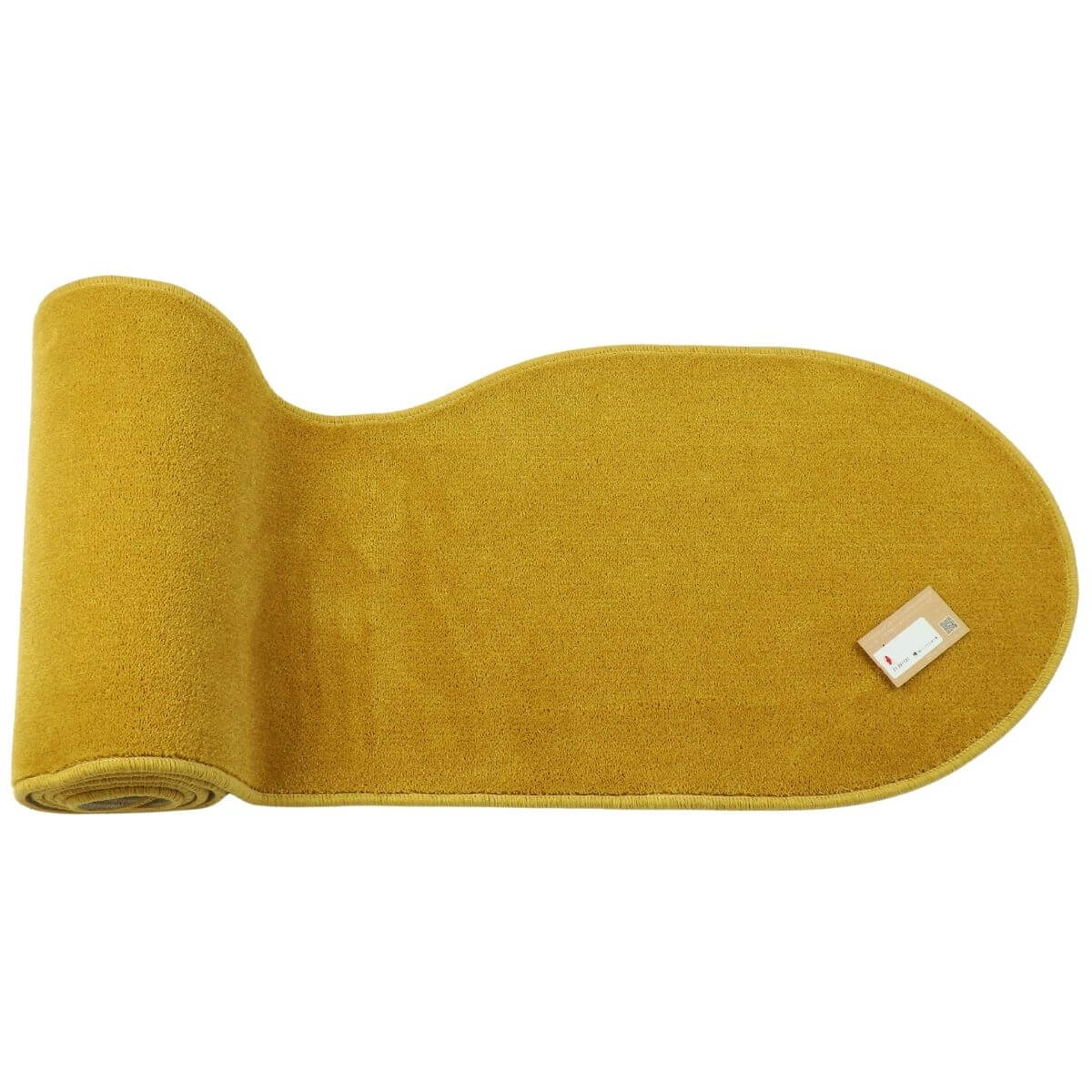 ゴールド色のピーナッツ型ふんわりアクリル製キッチンマット