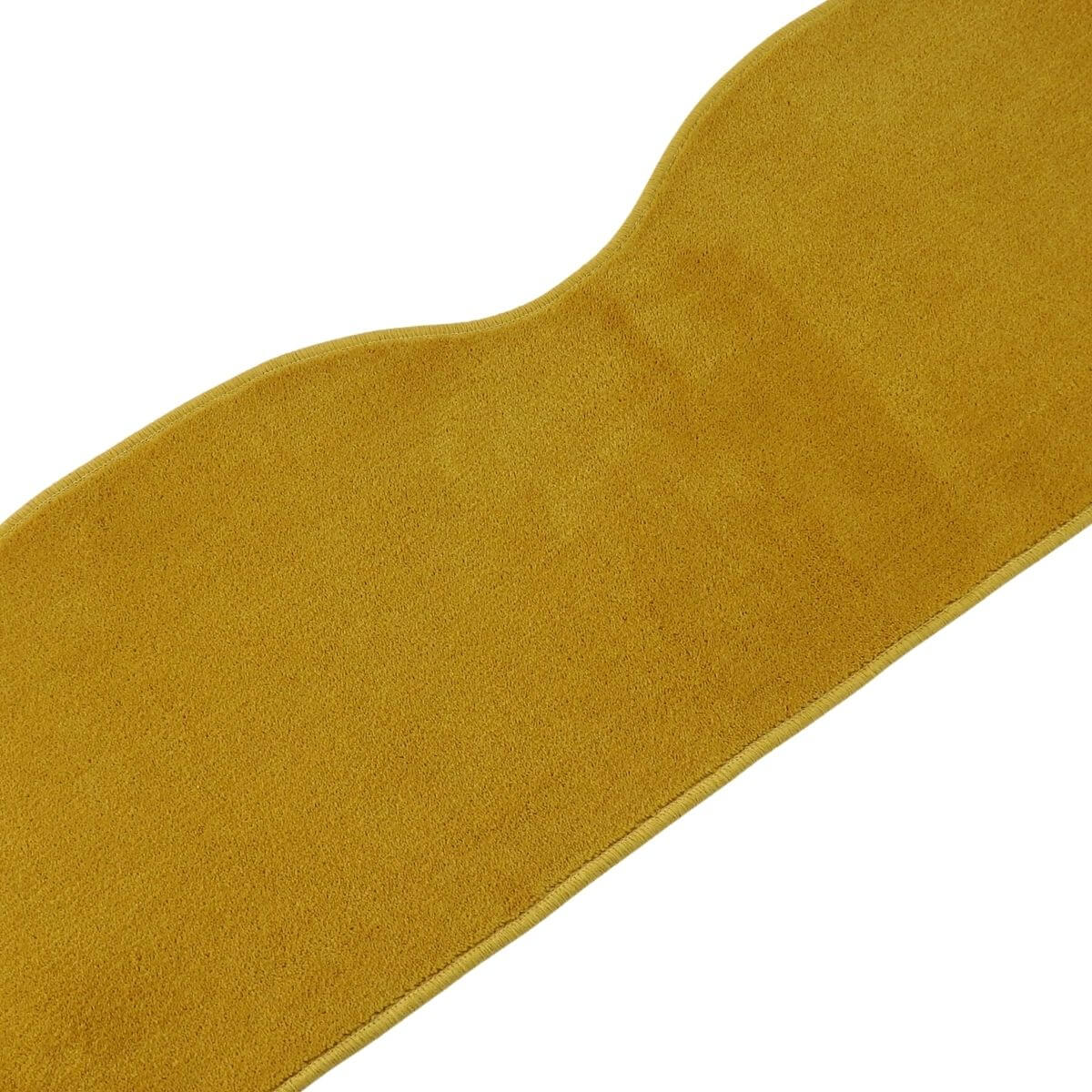 ゴールド色のピーナッツ型ふんわりアクリル製キッチンマット