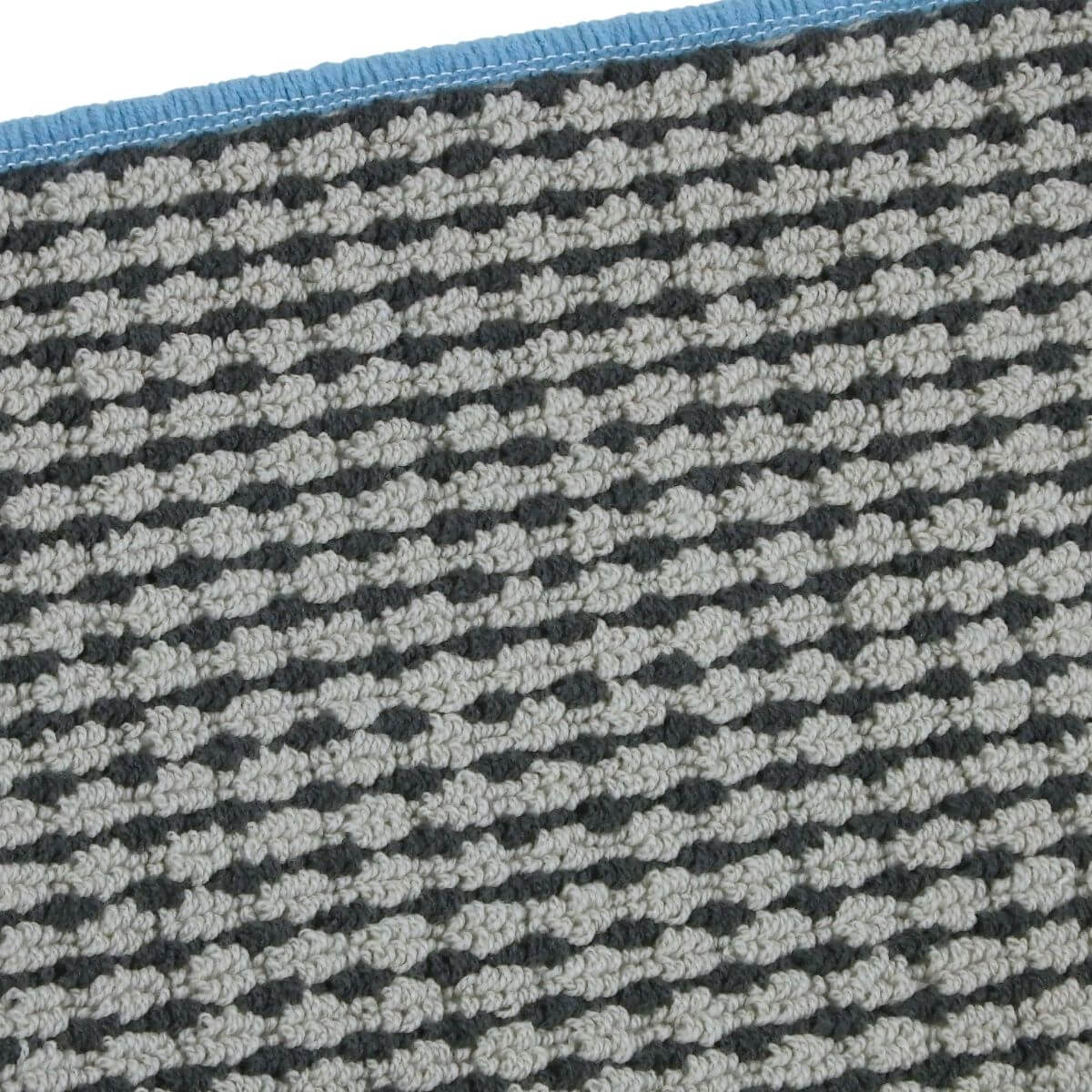 長方形、英国調チェスターグレー配色ヘム:ブルー マット